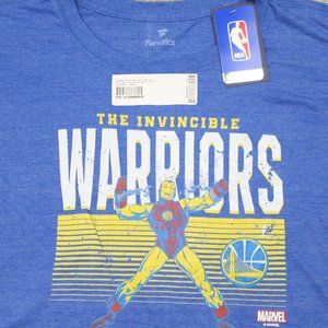 Golden State Warriors Shirt NWT Men 3XL XXXL Blue Fanatics x Marvel Iron Man S/S